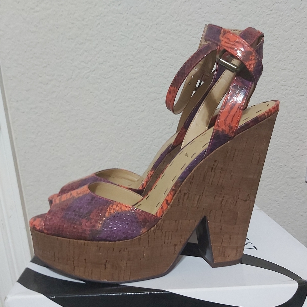 Purple Nine West Trois Chic Multi-color Sandal